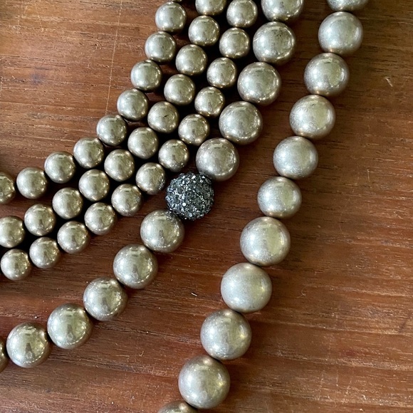 Anthropologie Gold Jumbo Beaded Necklace - Picture 2 of 8